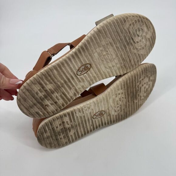 Sofft Womens Fiora Sandal Brown Gold Leather Caged Gladiator Flat Shoe Sz 11 - Picture 7 of 8